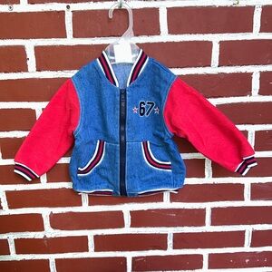 Sears | varsity style jean jacket | size 24m